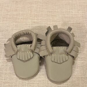 Freshly Picked Boho Taupe Baby Moccasins Crib Shoe